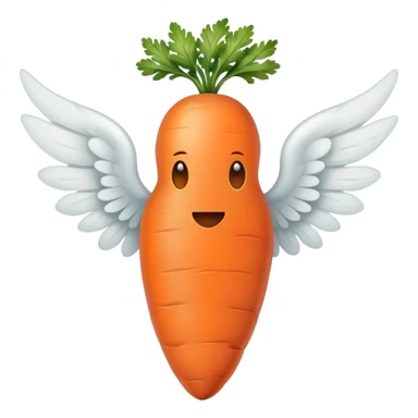 carrot with angel wings no face sticker