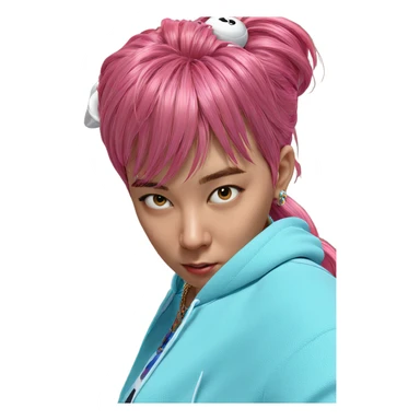 girl with pink hair jewelry sticker