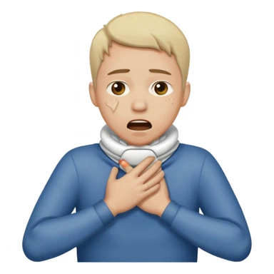 An emoji with hands around their neck choking themselves sticker