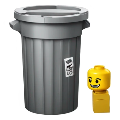 Lego man in trash can sticker