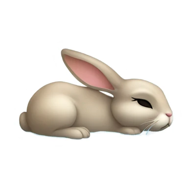 Bunny sleeping on a puddle of water sticker
