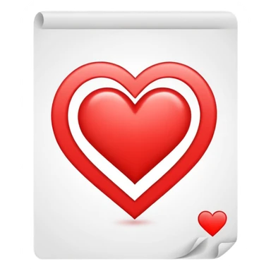 heart symbol on a document sheet sticker
