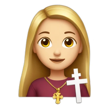 Girl christian with catholic cross sticker