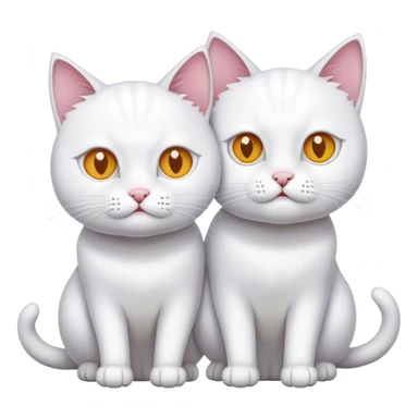 Two heads on one cat the cat is a white cat ￼ sticker
