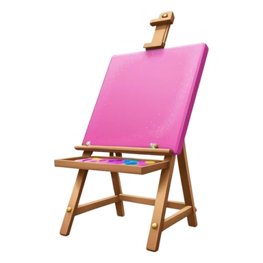 Pink paint easel with glitter  sticker