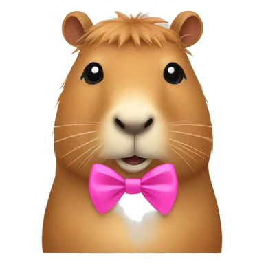 Capybara with a pink bow sticker