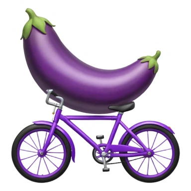 eggplant riding a bike sticker