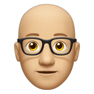 bald man with glasses and single ear-ring sticker