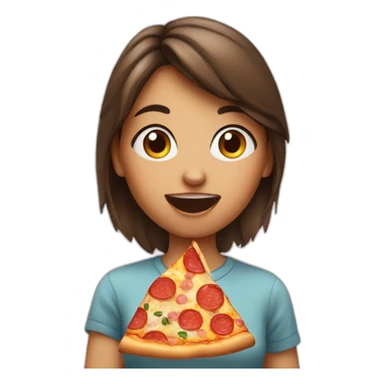 a girl eating pizza sticker