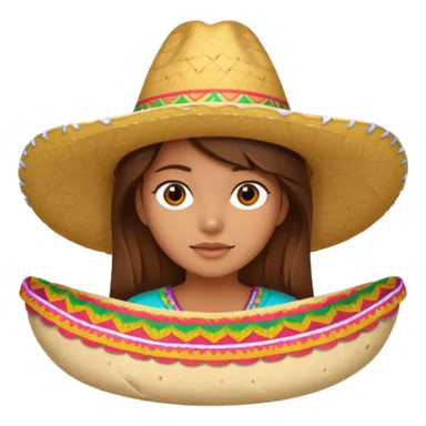 Girl with brown hair "resting burrito face" sticker