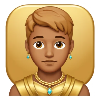 Caramel skinned male with jewelry sticker