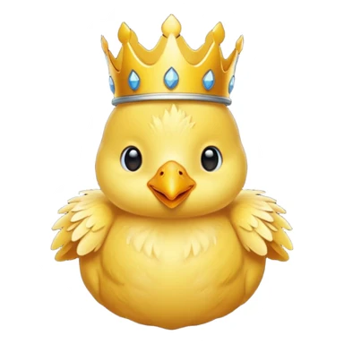 Un poussin mignon avec une couronne  sticker