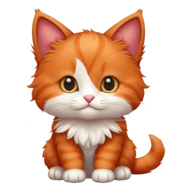 a sitting red kitten sticker