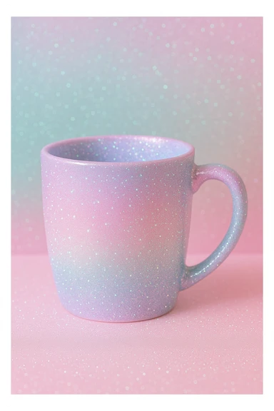 sparkly pastel mug sticker