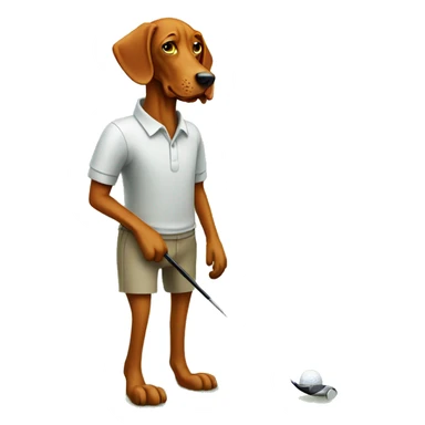 Vizsla playing golf sticker