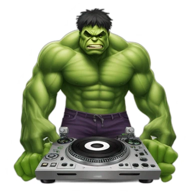 Hulk as a dj  sticker