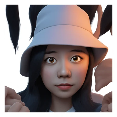 girl in hat portrait sticker