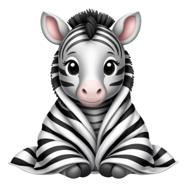 Baby zebra cozy in blanket  sticker