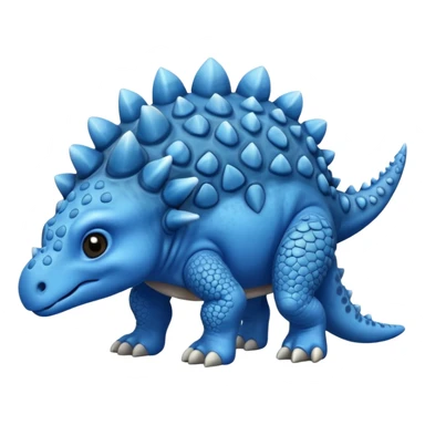 As un emoji de el dinosaurios ANQUILOSAURIO de perfil en color azul que sea bebe y tenga un efecto mas animado que sea mas animado y sin tantos picos pero que sea ANQUILOSAURIOno se parese a un ANQUILOSAURIO  sticker