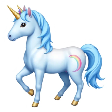 Full boda unicorn happy with hair skyblue sticker