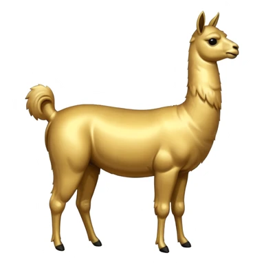 A small golden llama silhouette sticker