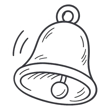 3d golden ringing bell sticker