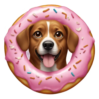 A dog in a donut sticker