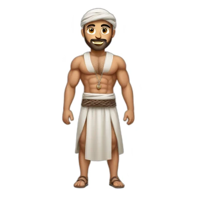 muscular arabic man wearing a string sticker