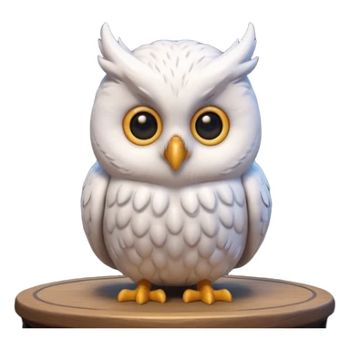 “3D emoji of a magical [white 🦉], Harry Potter style, Hogwarts magic, fantasy atmosphere, soft glow, cinematic lighting, high detail” sticker