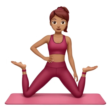 Chica de pilates con ropa color cherry sticker