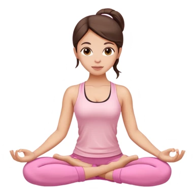 brunette yoga girl light pink clothes n sticker