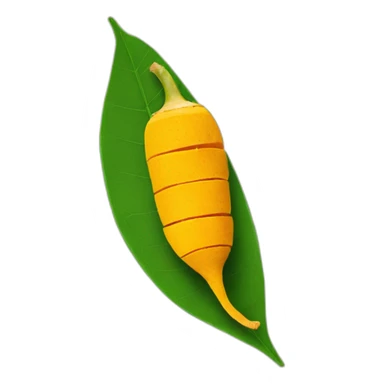 Sliced Tumeric with leaf on the side on white sticker