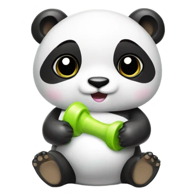 Baby panda with a soother sticker