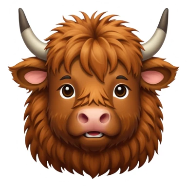 Single color highland cow emoji sticker