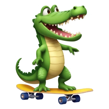 A crocodile on a Skateboard  sticker