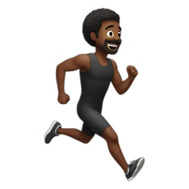 a black faced man running sticker