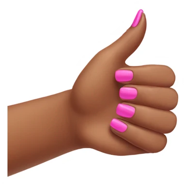 Thumbs up pink nails sticker