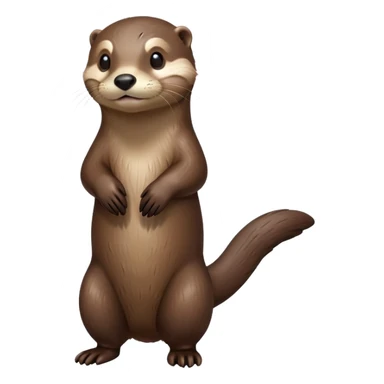 cinematic-noble [otter]-realistic-full-body-standing-emoji,-tail-tucked-close,-head-tilted-dramatically,-sleek-[brown]-fur,-simplified-yet-realistic-focused-features,-highly-detailed,-glowing-with-an-almost-sarcastic-glow  expressive eyes sticker