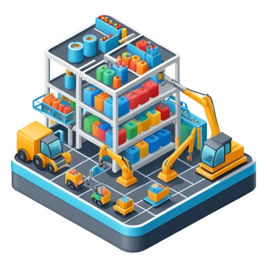 Isometric plastic factory  sticker