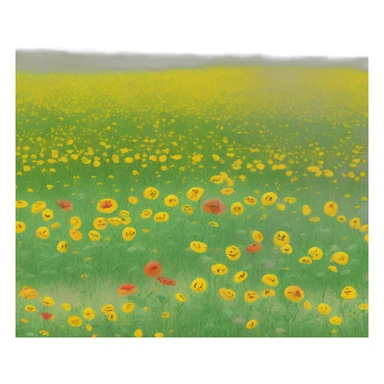 flower field drawn by Jean-Jacques Sempé sticker