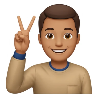 memoji face iphone: men, a solo hiker with happy face and a piece handsign sticker