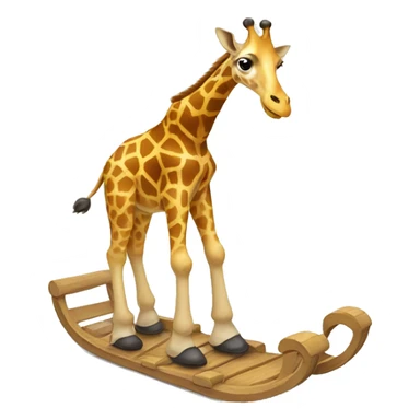 Giraffe on sled sticker