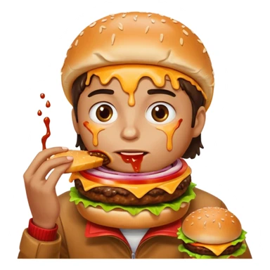 persona comiendo hamburguesa sticker