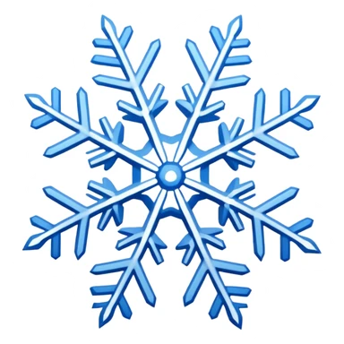 white snowflake with blue snowflake sticker