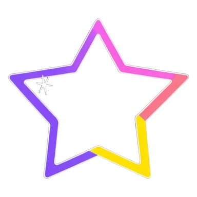 Bright glowing star with sparkles around it sticker