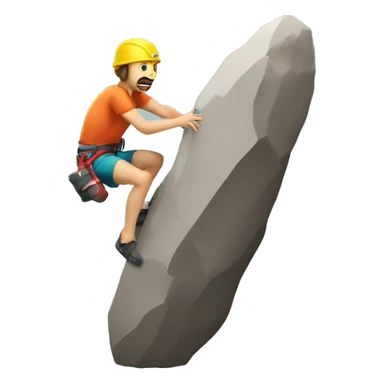 climber going up a boulder with a small crashpad sticker