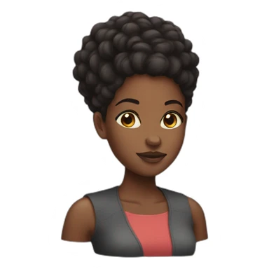 black girl with big fore head and short hair sticker