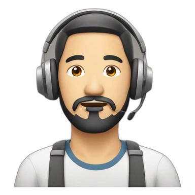 asian-beard-man-wearing-headphone sticker