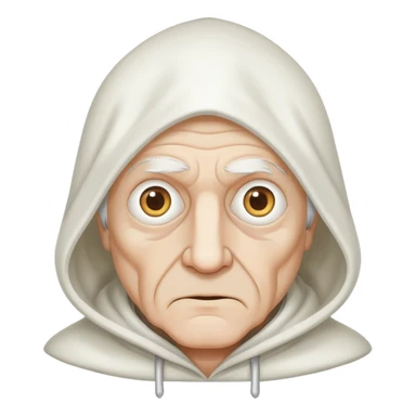 Old man wearing a white hood with eye holes  sticker