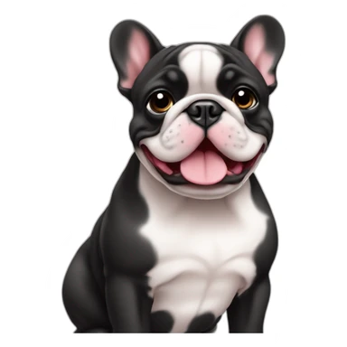 bouledogue francais noir avec bébé sticker